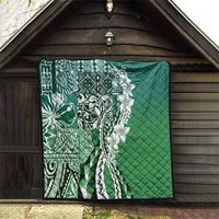 Aloha Vintage Plumeria Hawaiian Tapa Pattern Quilt Green Hawaiian Tapa Pattern LT9 - Polynesian Pride