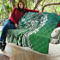 Aloha Vintage Plumeria Hawaiian Tapa Pattern Quilt Green Hawaiian Tapa Pattern LT9 - Polynesian Pride