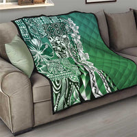Aloha Vintage Plumeria Hawaiian Tapa Pattern Quilt Green Hawaiian Tapa Pattern LT9 - Polynesian Pride