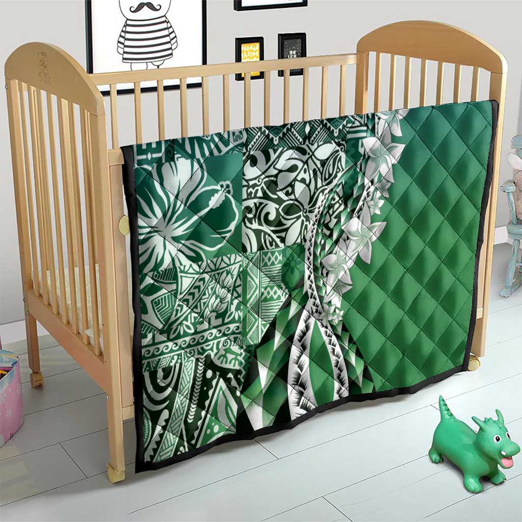 Aloha Vintage Plumeria Hawaiian Tapa Pattern Quilt Green Hawaiian Tapa Pattern LT9 - Polynesian Pride