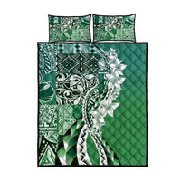 Aloha Vintage Plumeria Hawaiian Tapa Pattern Quilt Bed Set Green Hawaiian Tapa Pattern LT9 - Polynesian Pride