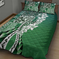 Aloha Vintage Plumeria Hawaiian Tapa Pattern Quilt Bed Set Green Hawaiian Tapa Pattern LT9 - Polynesian Pride