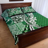 Aloha Vintage Plumeria Hawaiian Tapa Pattern Quilt Bed Set Green Hawaiian Tapa Pattern LT9 - Polynesian Pride