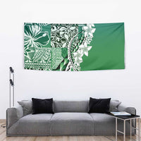 Aloha Vintage Plumeria Hawaiian Tapa Pattern Tapestry Green Hawaiian Tapa Pattern LT9 - Polynesian Pride