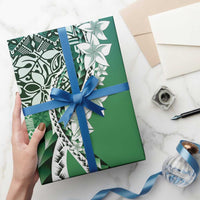 Aloha Vintage Plumeria Hawaiian Tapa Pattern Wrapping Paper Green Hawaiian Tapa Pattern LT9 - Polynesian Pride