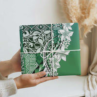Aloha Vintage Plumeria Hawaiian Tapa Pattern Wrapping Paper Green Hawaiian Tapa Pattern LT9 - Polynesian Pride