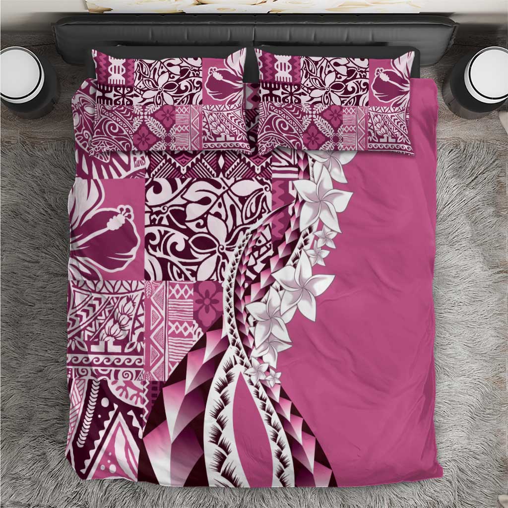 Aloha Vintage Plumeria Hawaiian Tapa Pattern Bedding Set Pink Hawaiian Tapa Pattern LT9 Pink - Polynesian Pride