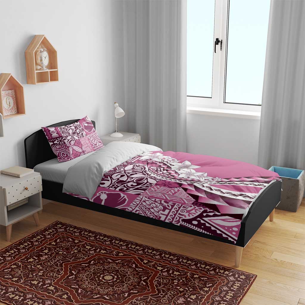 Aloha Vintage Plumeria Hawaiian Tapa Pattern Bedding Set Pink Hawaiian Tapa Pattern LT9 - Polynesian Pride