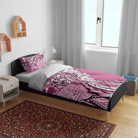 Aloha Vintage Plumeria Hawaiian Tapa Pattern Bedding Set Pink Hawaiian Tapa Pattern LT9 - Polynesian Pride