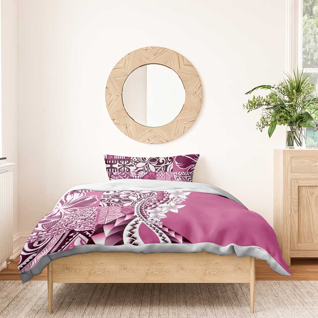 Aloha Vintage Plumeria Hawaiian Tapa Pattern Bedding Set Pink Hawaiian Tapa Pattern LT9 - Polynesian Pride