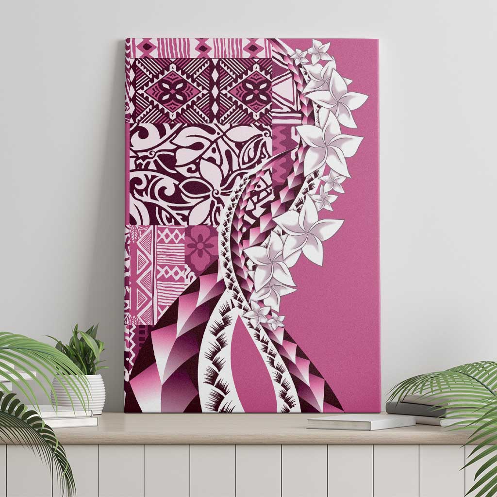 Aloha Vintage Plumeria Hawaiian Tapa Pattern Canvas Wall Art Pink Hawaiian Tapa Pattern LT9 - Polynesian Pride