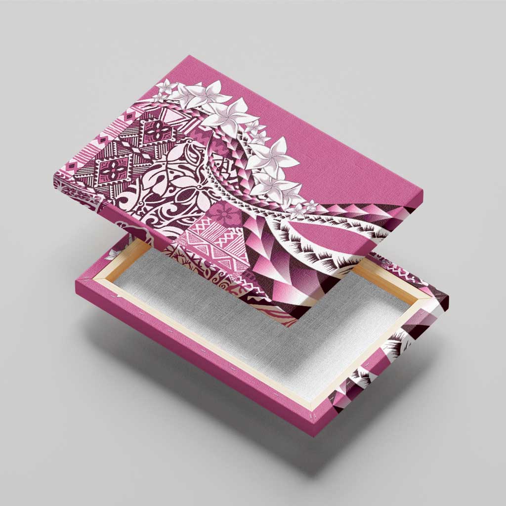 Aloha Vintage Plumeria Hawaiian Tapa Pattern Canvas Wall Art Pink Hawaiian Tapa Pattern LT9 - Polynesian Pride
