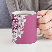 Aloha Vintage Plumeria Hawaiian Tapa Pattern Ceramic Mug Pink Hawaiian Tapa Pattern LT9 - Polynesian Pride
