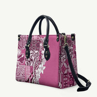 Aloha Vintage Plumeria Hawaiian Tapa Pattern Leather Bag Pink Hawaiian Tapa Pattern LT9 Pink - Polynesian Pride