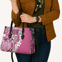 Aloha Vintage Plumeria Hawaiian Tapa Pattern Leather Bag Pink Hawaiian Tapa Pattern LT9 - Polynesian Pride