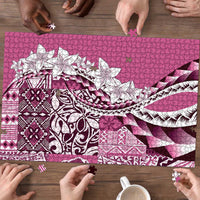Aloha Vintage Plumeria Hawaiian Tapa Pattern Puzzle Pink Hawaiian Tapa Pattern LT9 - Polynesian Pride