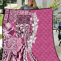 Aloha Vintage Plumeria Hawaiian Tapa Pattern Quilt Pink Hawaiian Tapa Pattern LT9 Pink - Polynesian Pride