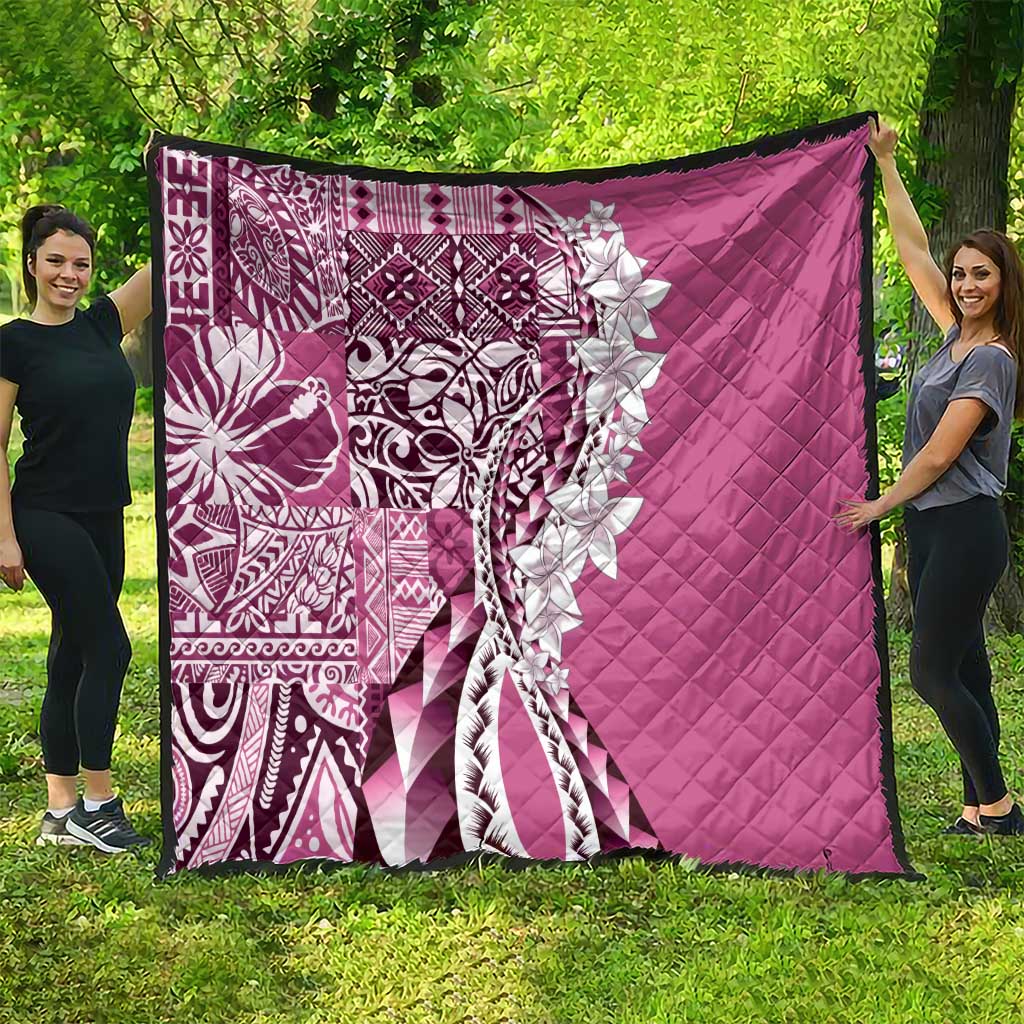 Aloha Vintage Plumeria Hawaiian Tapa Pattern Quilt Pink Hawaiian Tapa Pattern LT9 - Polynesian Pride