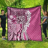 Aloha Vintage Plumeria Hawaiian Tapa Pattern Quilt Pink Hawaiian Tapa Pattern LT9 - Polynesian Pride