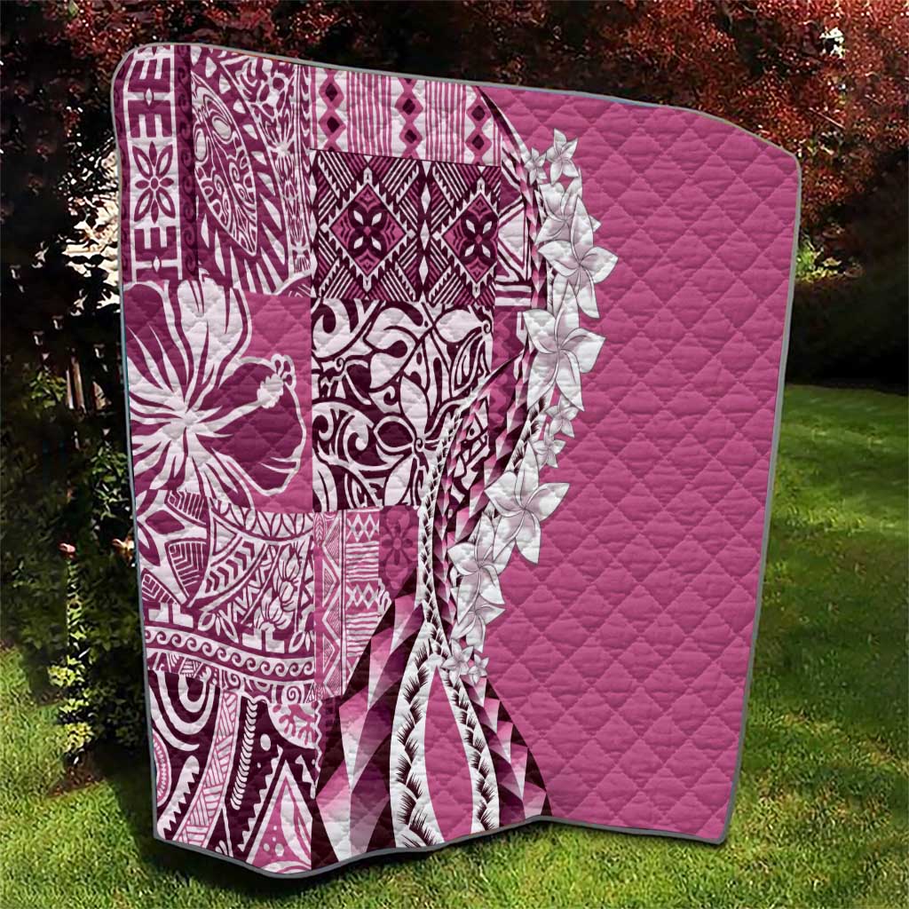 Aloha Vintage Plumeria Hawaiian Tapa Pattern Quilt Pink Hawaiian Tapa Pattern LT9 - Polynesian Pride