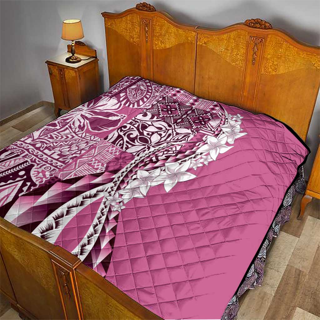 Aloha Vintage Plumeria Hawaiian Tapa Pattern Quilt Pink Hawaiian Tapa Pattern LT9 - Polynesian Pride