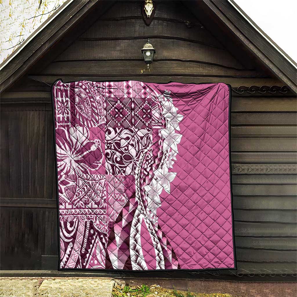 Aloha Vintage Plumeria Hawaiian Tapa Pattern Quilt Pink Hawaiian Tapa Pattern LT9 - Polynesian Pride