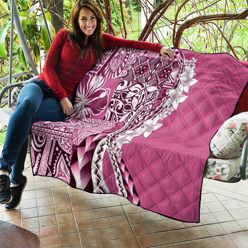 Aloha Vintage Plumeria Hawaiian Tapa Pattern Quilt Pink Hawaiian Tapa Pattern LT9 - Polynesian Pride