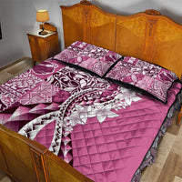 Aloha Vintage Plumeria Hawaiian Tapa Pattern Quilt Bed Set Pink Hawaiian Tapa Pattern LT9 - Polynesian Pride