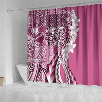 Aloha Vintage Plumeria Hawaiian Tapa Pattern Shower Curtain Pink Hawaiian Tapa Pattern LT9 - Polynesian Pride