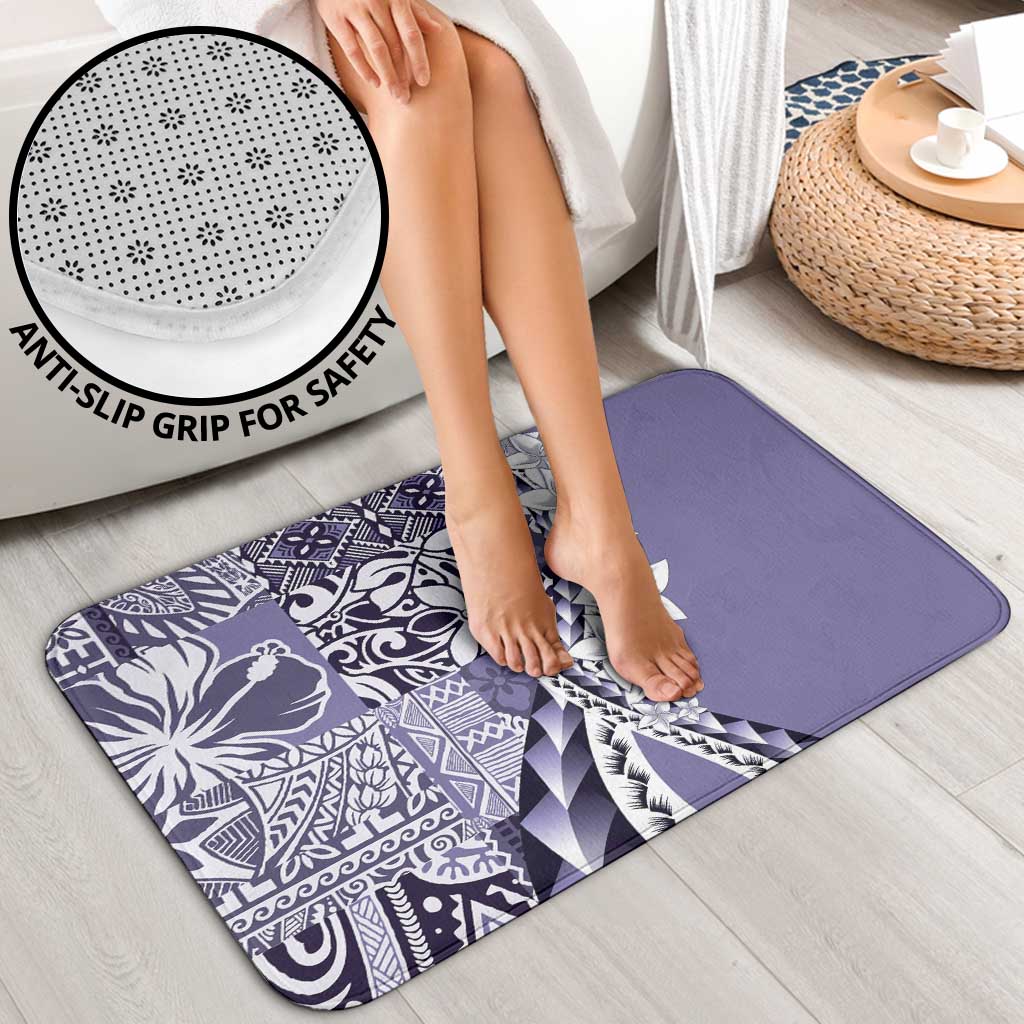 Aloha Vintage Plumeria Hawaiian Tapa Pattern Bathroom Set Purple Hawaiian Tapa Pattern LT9 - Polynesian Pride