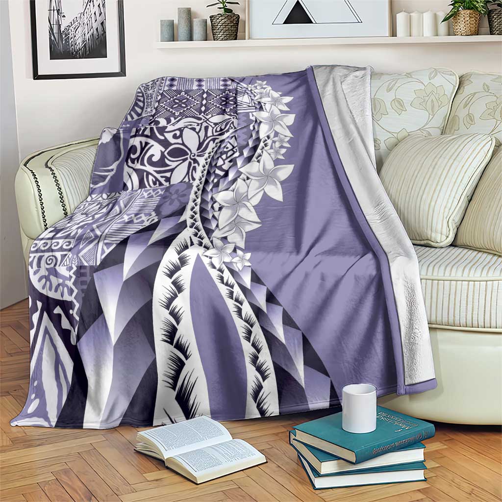 Aloha Vintage Plumeria Hawaiian Tapa Pattern Blanket Purple Hawaiian Tapa Pattern LT9 Purple - Polynesian Pride