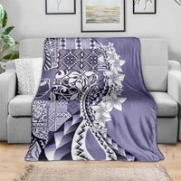 Aloha Vintage Plumeria Hawaiian Tapa Pattern Blanket Purple Hawaiian Tapa Pattern LT9 - Polynesian Pride