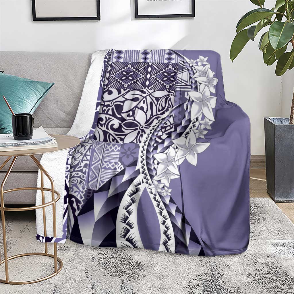 Aloha Vintage Plumeria Hawaiian Tapa Pattern Blanket Purple Hawaiian Tapa Pattern LT9 - Polynesian Pride
