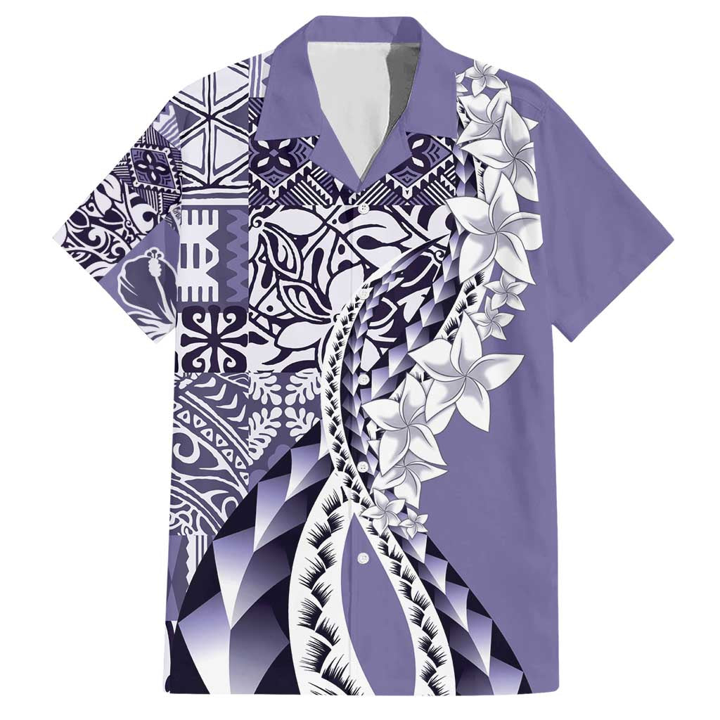 Aloha Vintage Plumeria Hawaiian Tapa Pattern Hawaiian Shirt Purple Hawaiian Tapa Pattern LT9 Purple - Polynesian Pride