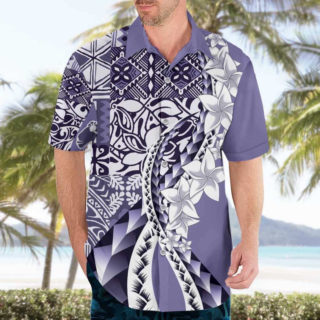 Aloha Vintage Plumeria Hawaiian Tapa Pattern Hawaiian Shirt Purple Hawaiian Tapa Pattern LT9 - Polynesian Pride