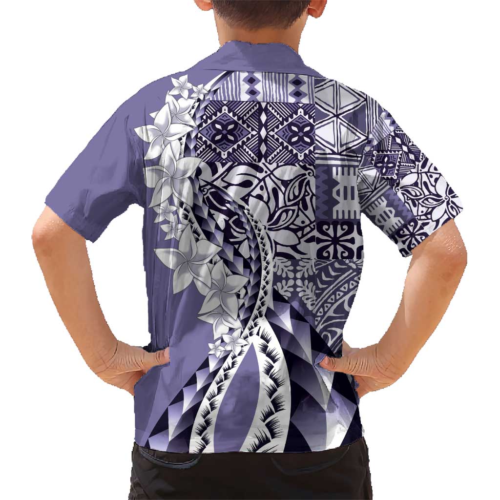 Aloha Vintage Plumeria Hawaiian Tapa Pattern Hawaiian Shirt Purple Hawaiian Tapa Pattern LT9 - Polynesian Pride