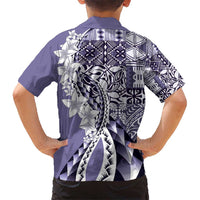Aloha Vintage Plumeria Hawaiian Tapa Pattern Hawaiian Shirt Purple Hawaiian Tapa Pattern LT9 - Polynesian Pride