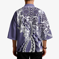 Aloha Vintage Plumeria Hawaiian Tapa Pattern Kimono Purple Hawaiian Tapa Pattern LT9 - Polynesian Pride