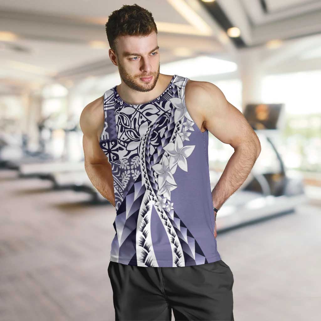 Aloha Vintage Plumeria Hawaiian Tapa Pattern Men Tank Top Purple Hawaiian Tapa Pattern LT9 Purple - Polynesian Pride