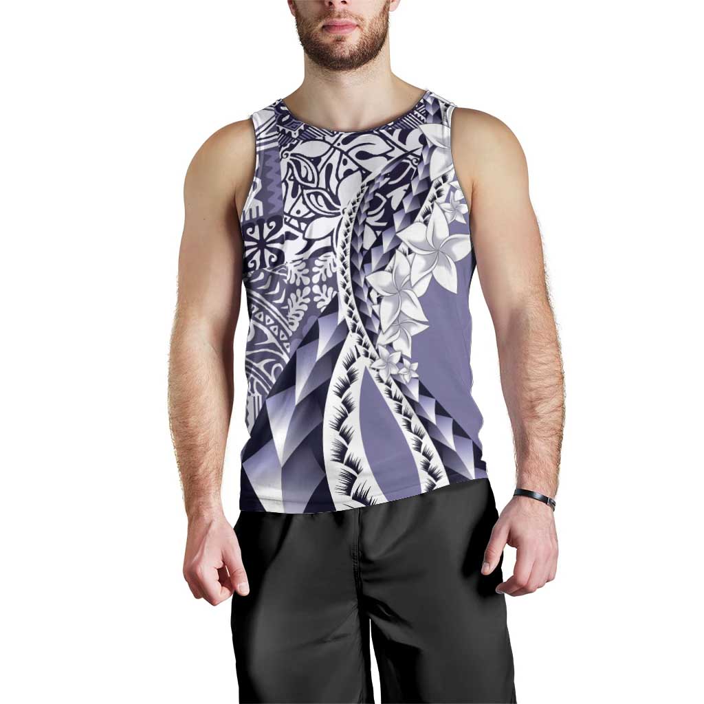 Aloha Vintage Plumeria Hawaiian Tapa Pattern Men Tank Top Purple Hawaiian Tapa Pattern LT9 - Polynesian Pride