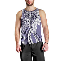 Aloha Vintage Plumeria Hawaiian Tapa Pattern Men Tank Top Purple Hawaiian Tapa Pattern LT9 - Polynesian Pride
