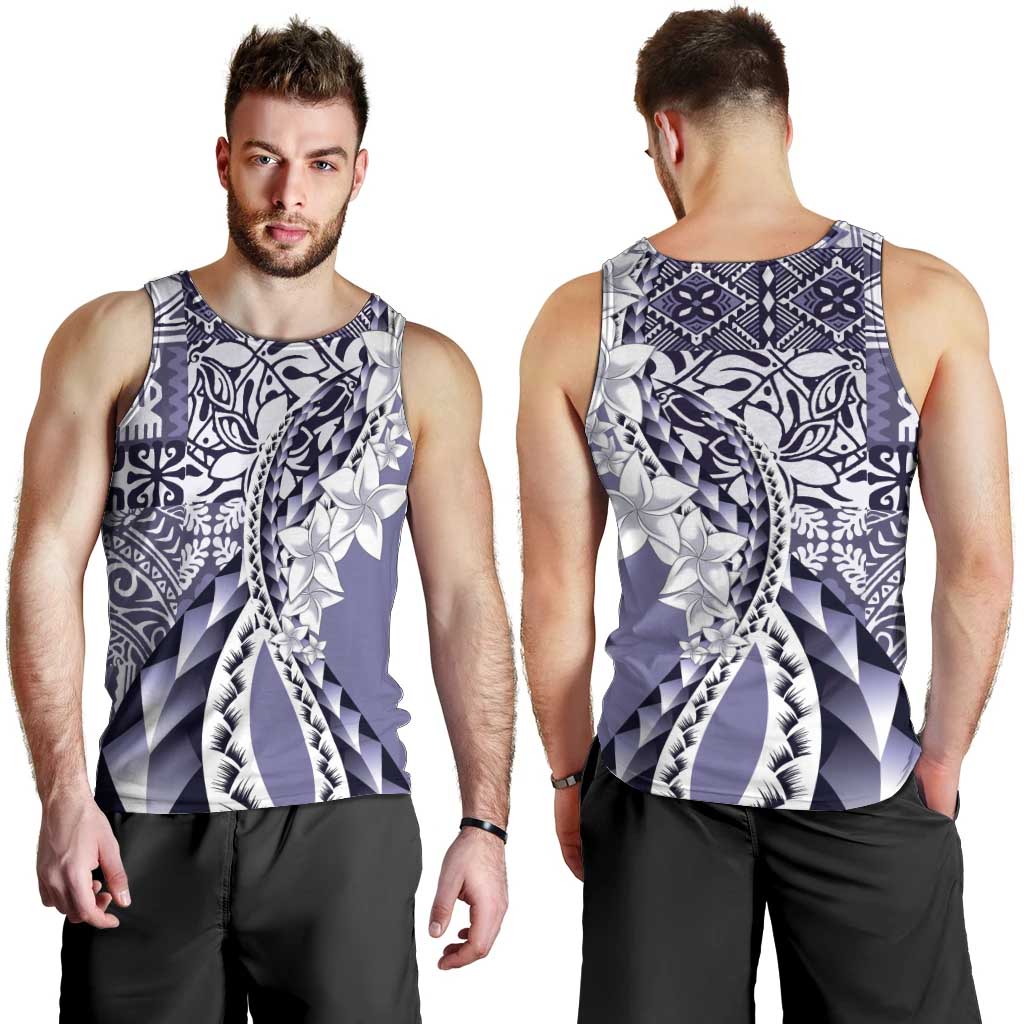 Aloha Vintage Plumeria Hawaiian Tapa Pattern Men Tank Top Purple Hawaiian Tapa Pattern LT9 - Polynesian Pride