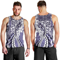 Aloha Vintage Plumeria Hawaiian Tapa Pattern Men Tank Top Purple Hawaiian Tapa Pattern LT9 - Polynesian Pride