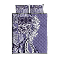 Aloha Vintage Plumeria Hawaiian Tapa Pattern Quilt Bed Set Purple Hawaiian Tapa Pattern LT9 - Polynesian Pride