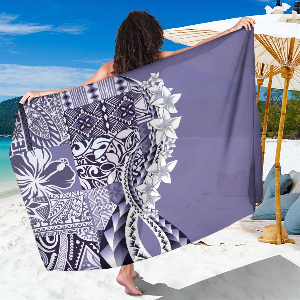 Aloha Vintage Plumeria Hawaiian Tapa Pattern Sarong Purple Hawaiian Tapa Pattern LT9 One Size 44 x 66 inches Purple - Polynesian Pride