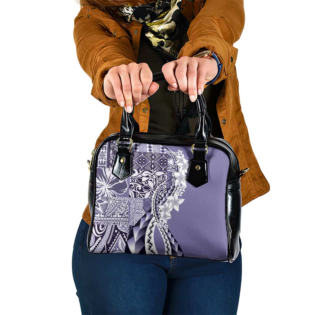 Aloha Vintage Plumeria Hawaiian Tapa Pattern Shoulder Handbag Purple Hawaiian Tapa Pattern LT9 One Size Purple - Polynesian Pride