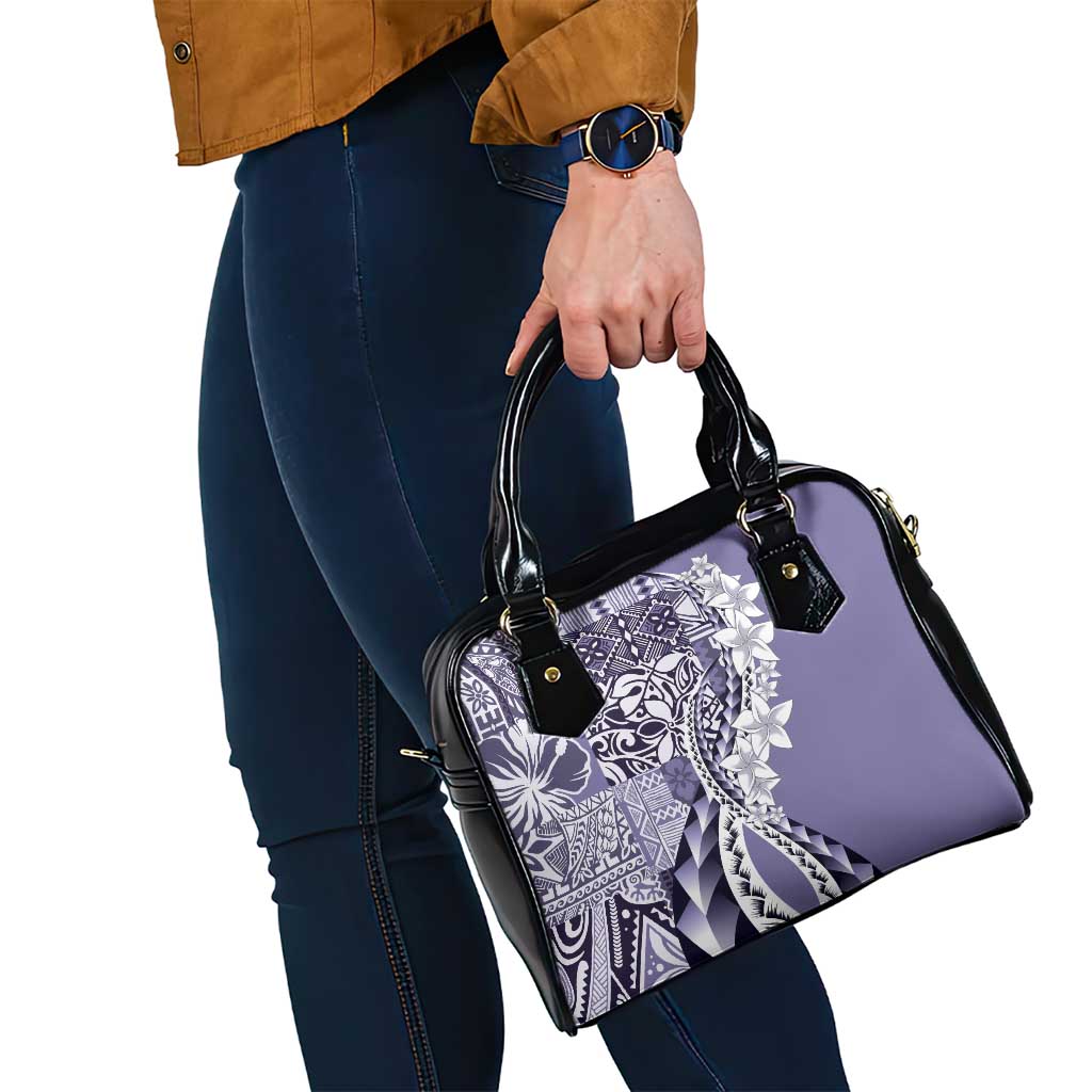 Aloha Vintage Plumeria Hawaiian Tapa Pattern Shoulder Handbag Purple Hawaiian Tapa Pattern LT9 - Polynesian Pride