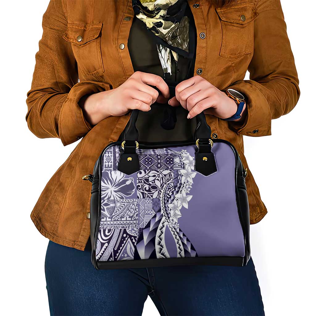 Aloha Vintage Plumeria Hawaiian Tapa Pattern Shoulder Handbag Purple Hawaiian Tapa Pattern LT9 - Polynesian Pride