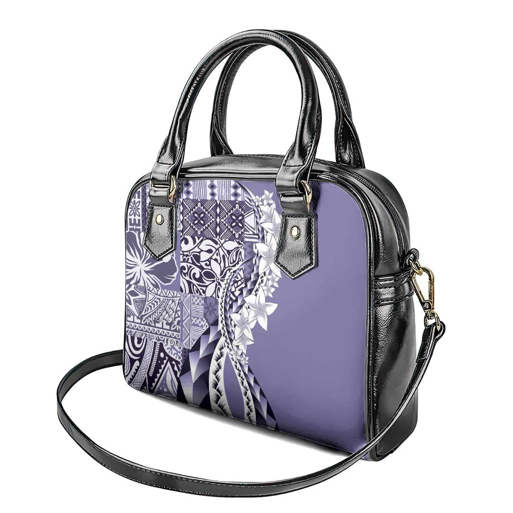 Aloha Vintage Plumeria Hawaiian Tapa Pattern Shoulder Handbag Purple Hawaiian Tapa Pattern LT9 - Polynesian Pride
