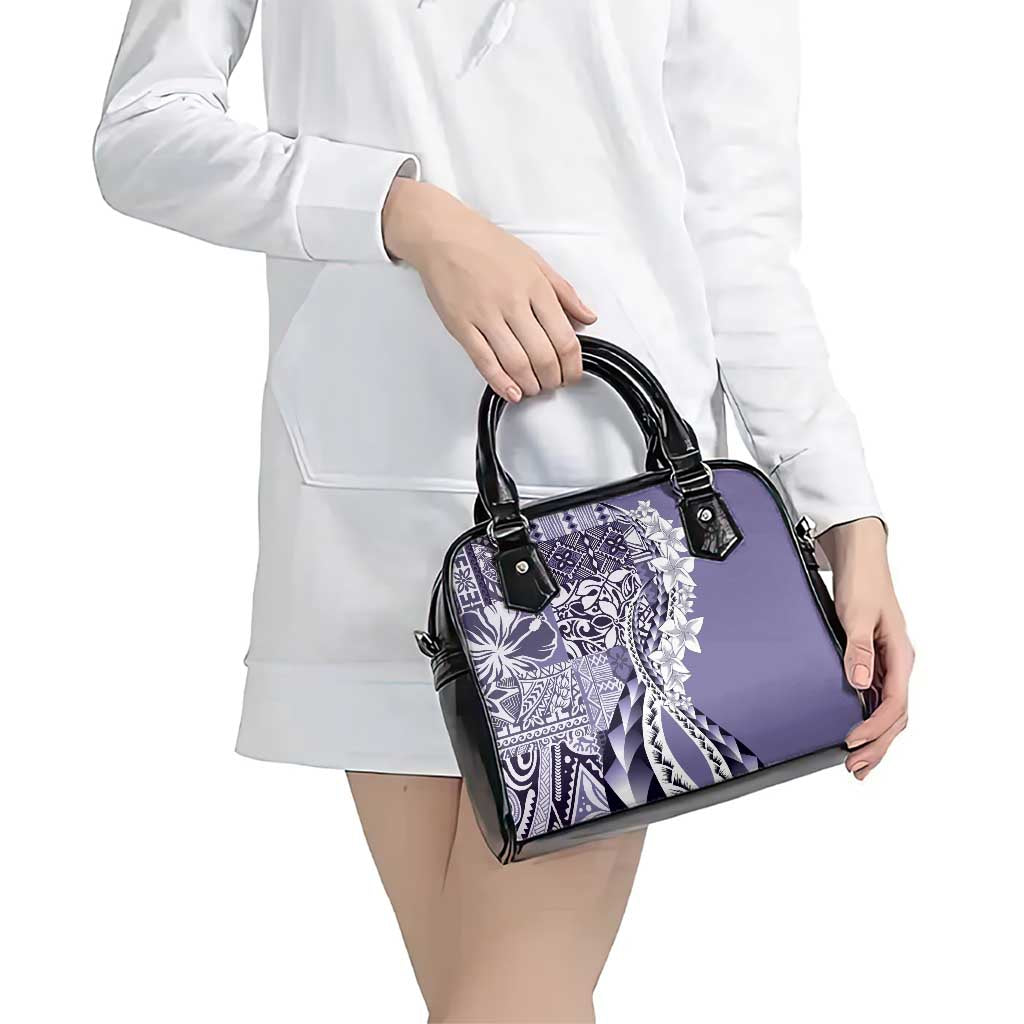 Aloha Vintage Plumeria Hawaiian Tapa Pattern Shoulder Handbag Purple Hawaiian Tapa Pattern LT9 - Polynesian Pride